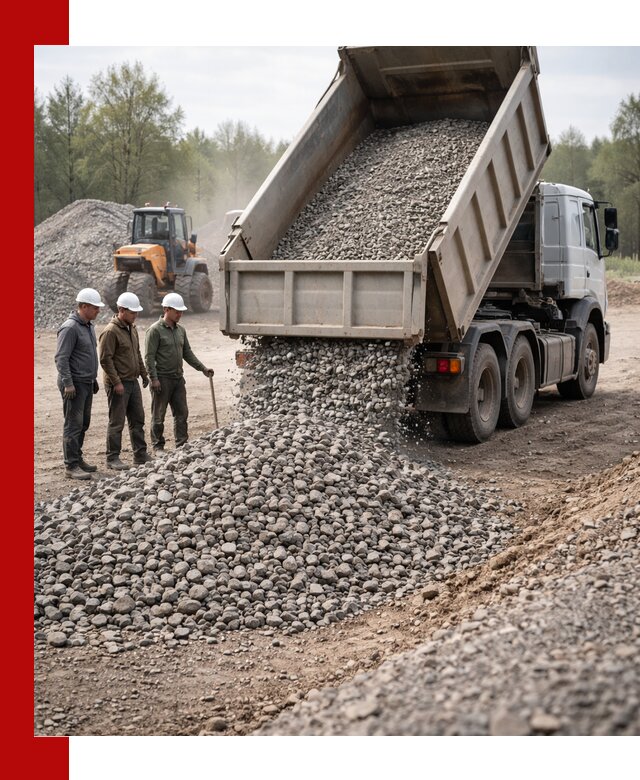 Доставка гравийного щебня фракции 70-120 в Дагестанских Огнях