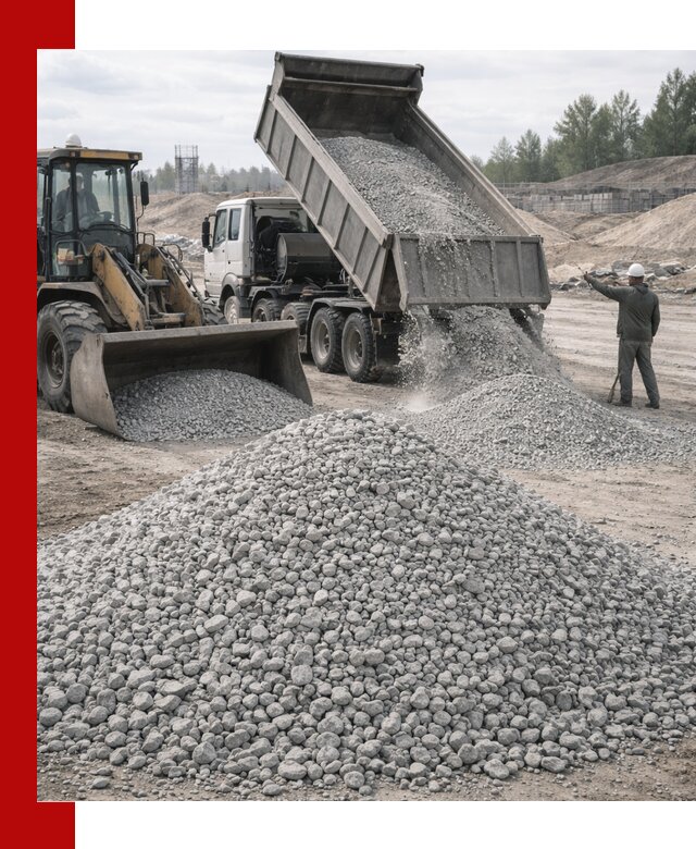 Доставка известнякового щебня фр. 5–20 в Дагестанских Огнях