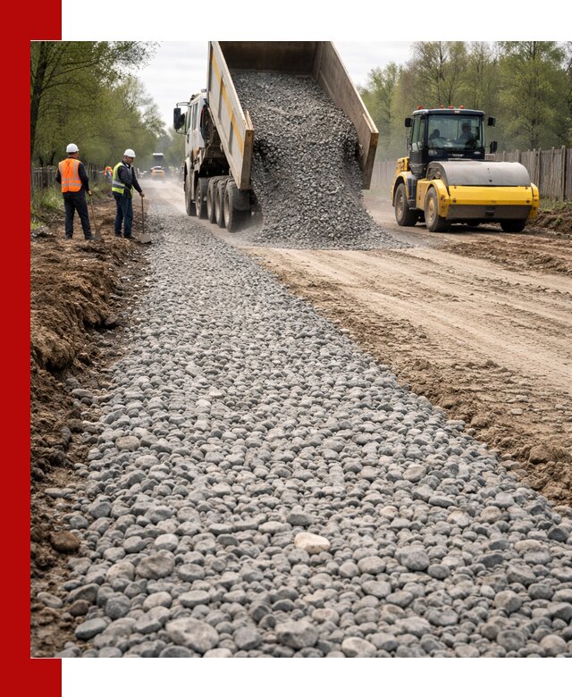 Доставка щебня для отсыпки дорог в Дагестанских Огнях высокого качества