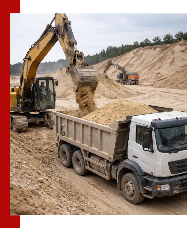 Доставка карьерного песка с самосвалами и разгрузкой в Дагестанских Огнях