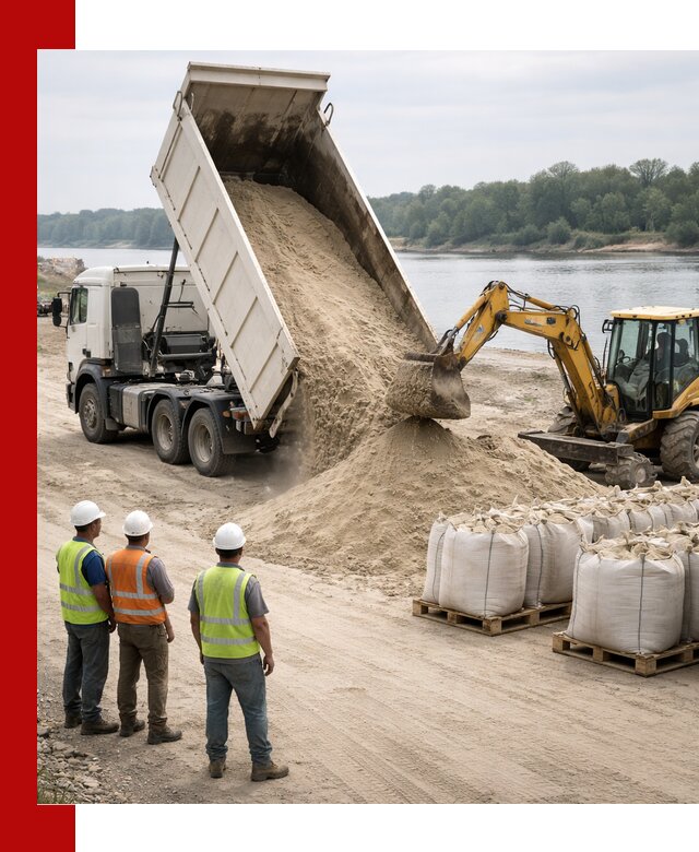 Доставка речного песка в Дагестанских Огнях самосвалами и погрузкой