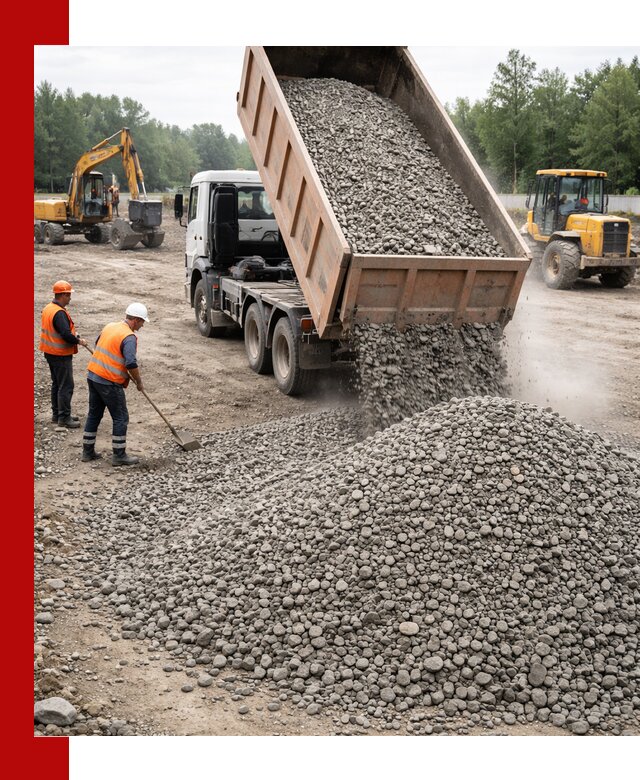 Доставка гравия фракции 40-70 в Дагестанских Огнях оптом и в розницу