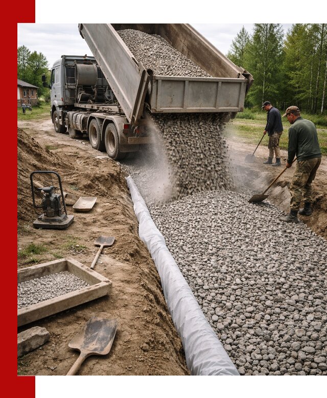 Гравий для дренажа с доставкой в Дагестанских Огнях качественный и недорогой