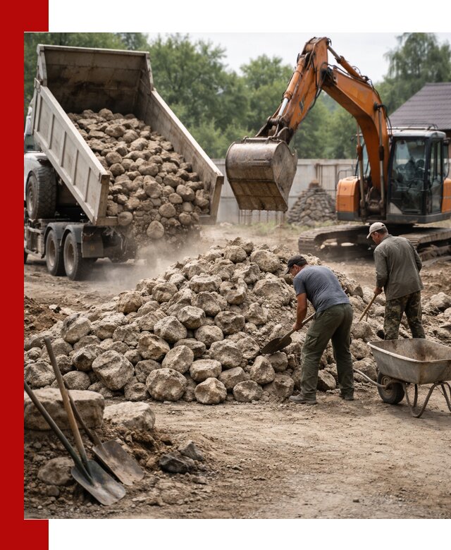 Доставка и разгрузка бутового камня в Дагестанских Огнях