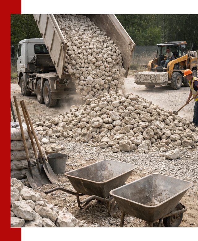 Доставка и продажа бутового известнякового камня в Дагестанских Огнях