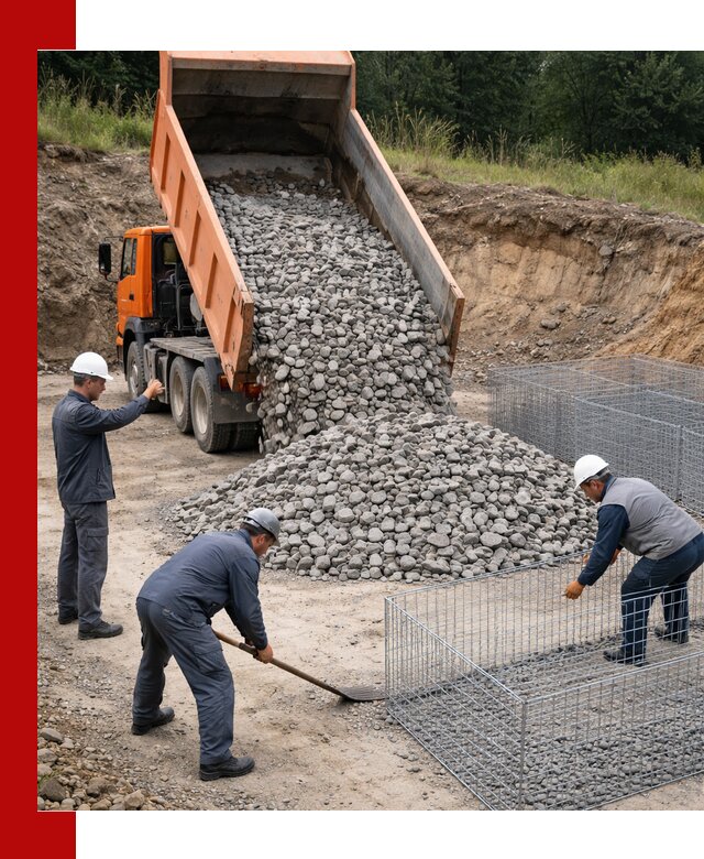 Камень для габионов с доставкой в Дагестанских Огнях быстро и надёжно