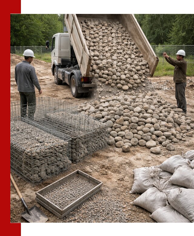 Камень для габионов фракция 70–151 в Дагестанских Огнях