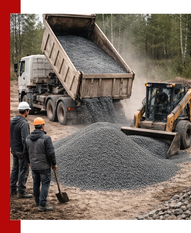 Гранитный отсев 0-5 с доставкой и разгрузкой в Дагестанских Огнях