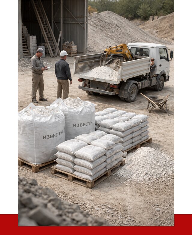 Известь строительная в Дагестанских Огнях с доставкой от 4336 р. | ПРОНЕРУДДгс