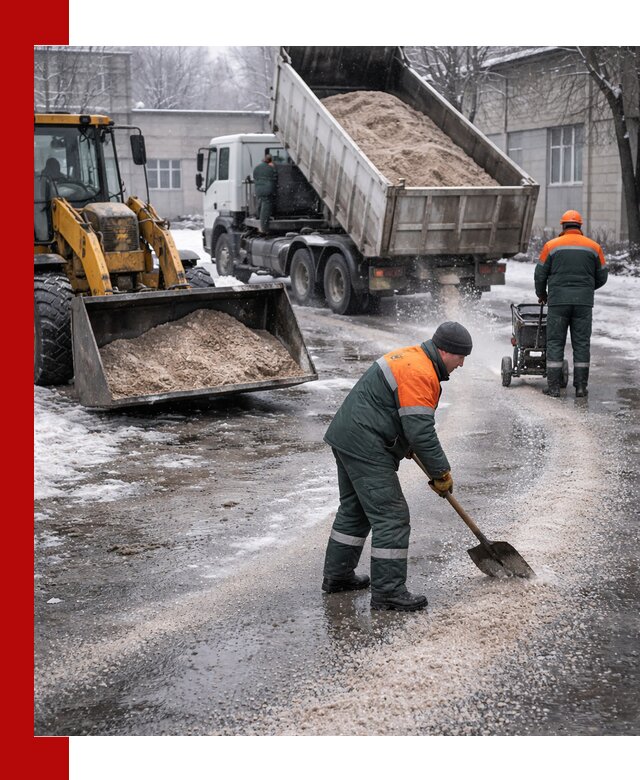 Реагент против гололеда с доставкой и нанесением в Дагестанских Огнях