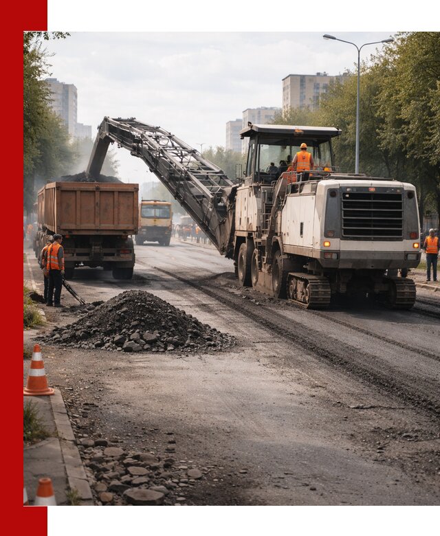 Фрезерованный асфальт в Дагестанских Огнях — удаление и вывоз старого покрытия