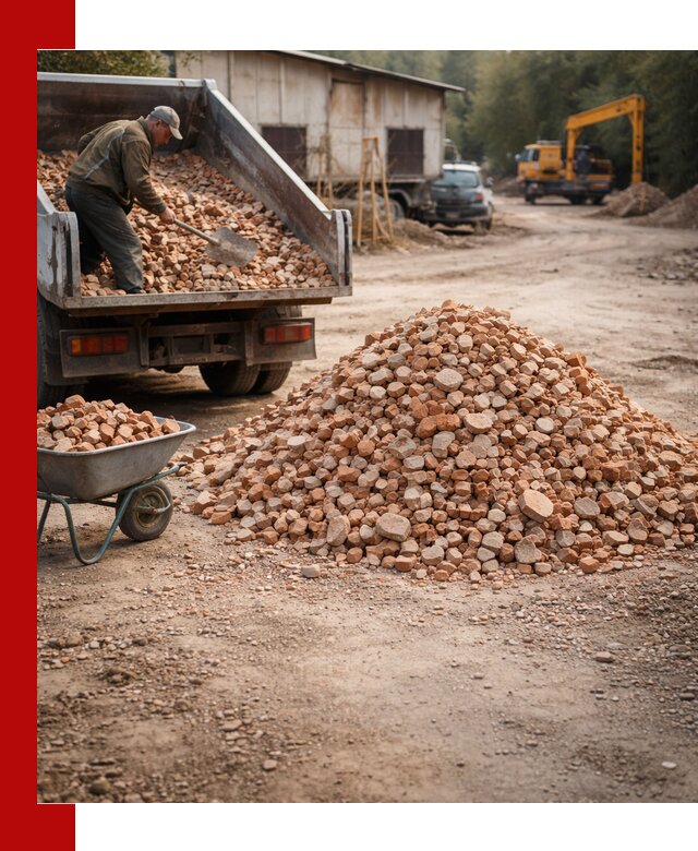 Доставка и подушка из боя кирпича с разгрузкой в Дагестанских Огнях