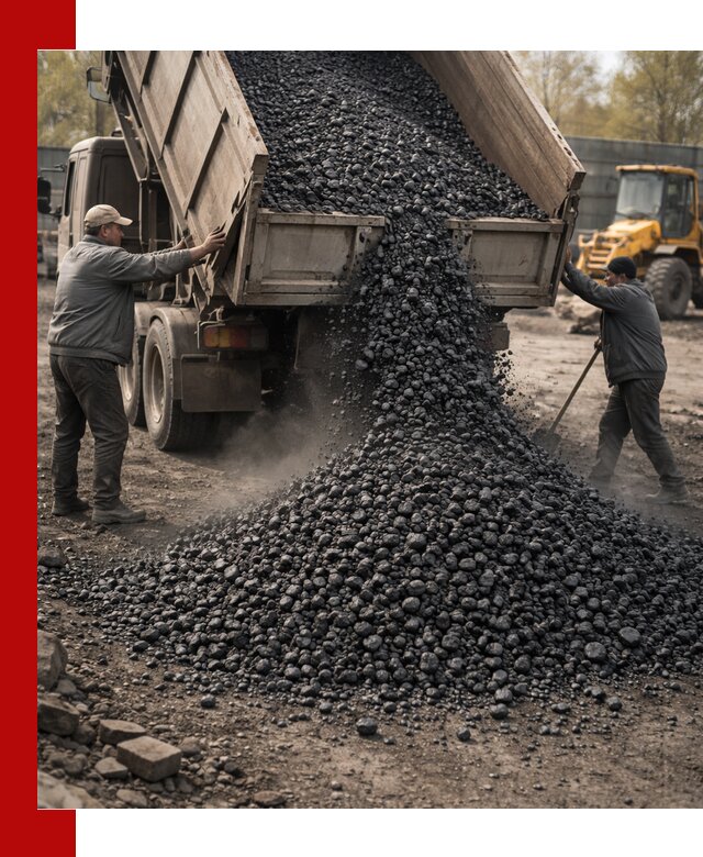 Доставка угля семечка самосвалами в Дагестанских Огнях