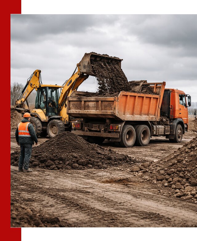 Вывоз грунта и строительного мусора в Дагестанских Огнях грузовыми самосвалами