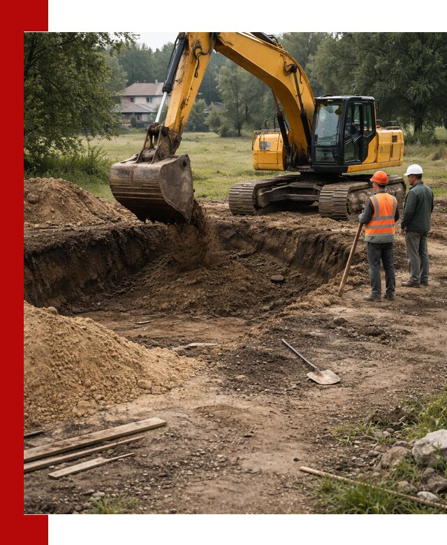 Рытье котлована под фундамент в Дагестанских Огнях (быстро и недорого)