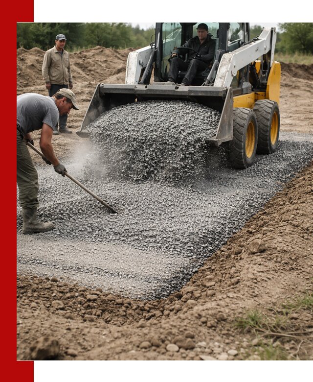 Устройство щебеночной подушки в Дагестанских Огнях для дорог и фундаментов
